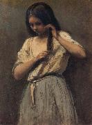 Corot Camille Girl Peninandose oil painting picture wholesale